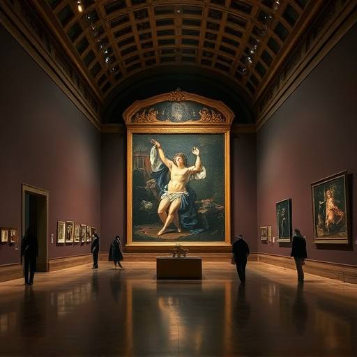 Imagen de una obra maestra de Goya en una sala de museo moderna