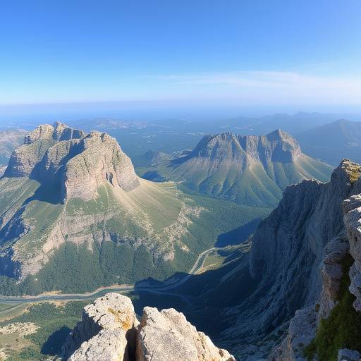 Vista de los Picos de Europa desde un mirador.